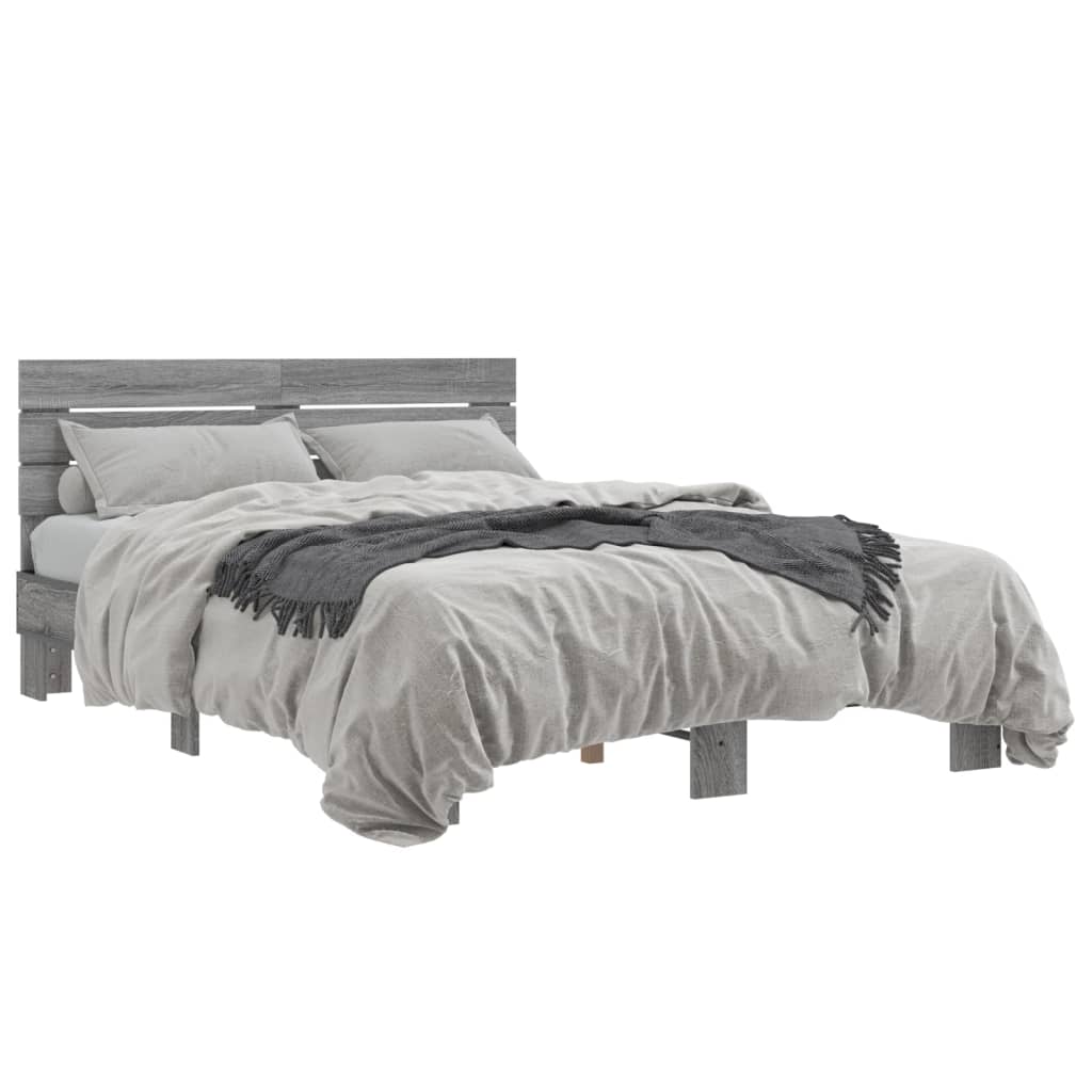 Testiera Letto Con Ripiani Grigio Sonoma 180x18,5x104,5 Cm - Design Moderno Con Spazio Per Libri E Oggetti
