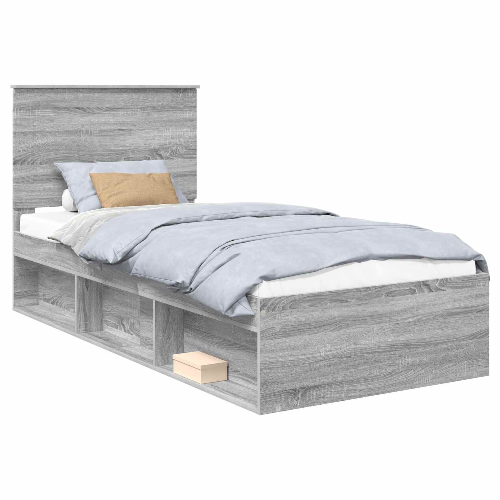 Cadre de lit Gris 90 x 200 cm Bois de pin massif - 2