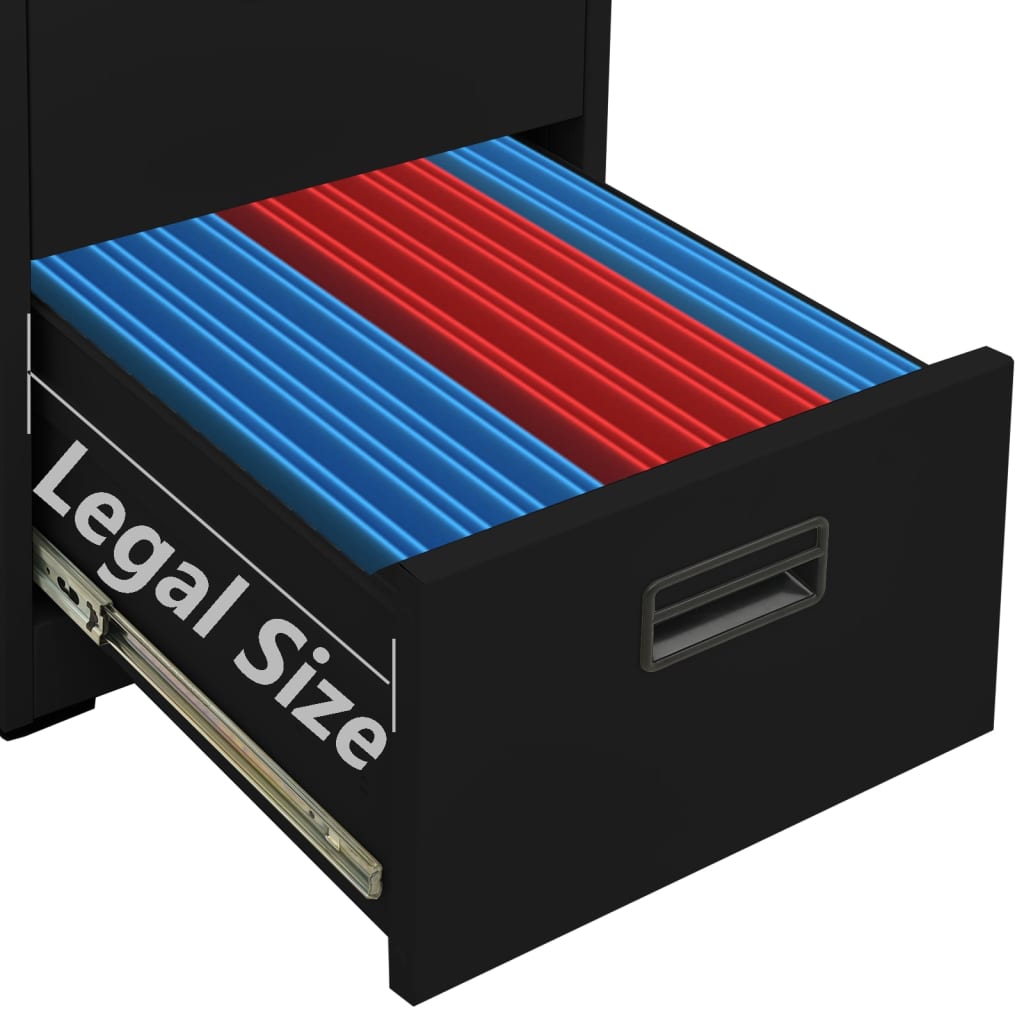 Classeur Noir 46x62x102,5 cm Acier vidaXL - 9