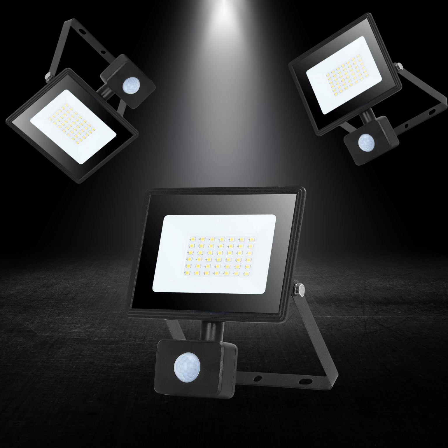 2 faretti solari a LED con sensore di movimento per parete, strada