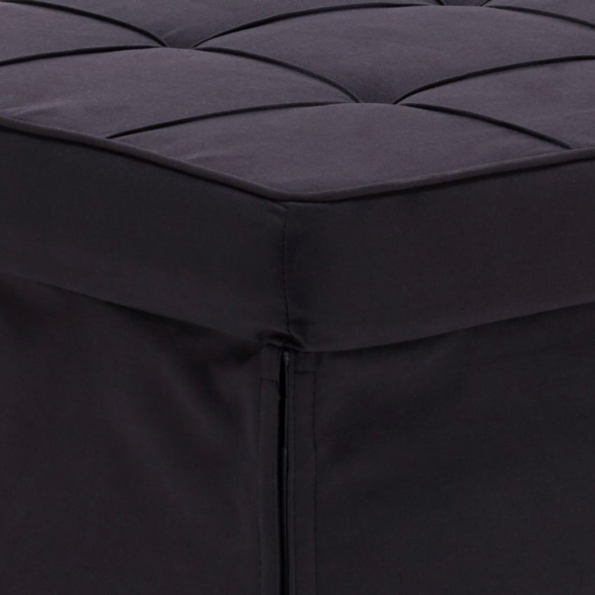 Pouf poltrona letto pieghevole in tessuto Sweet Relax - Nero - 7