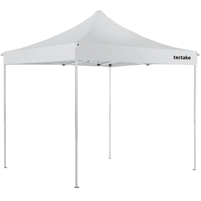 VidaXL Gazebo Pieghevole Professionale 3x3 M Con 4 Pareti, Tetto In Oxford 600D PVC, Telaio In Acciaio Bianco, Resistente UV E Acqua. Per Feste, Mercati E Campeggio.