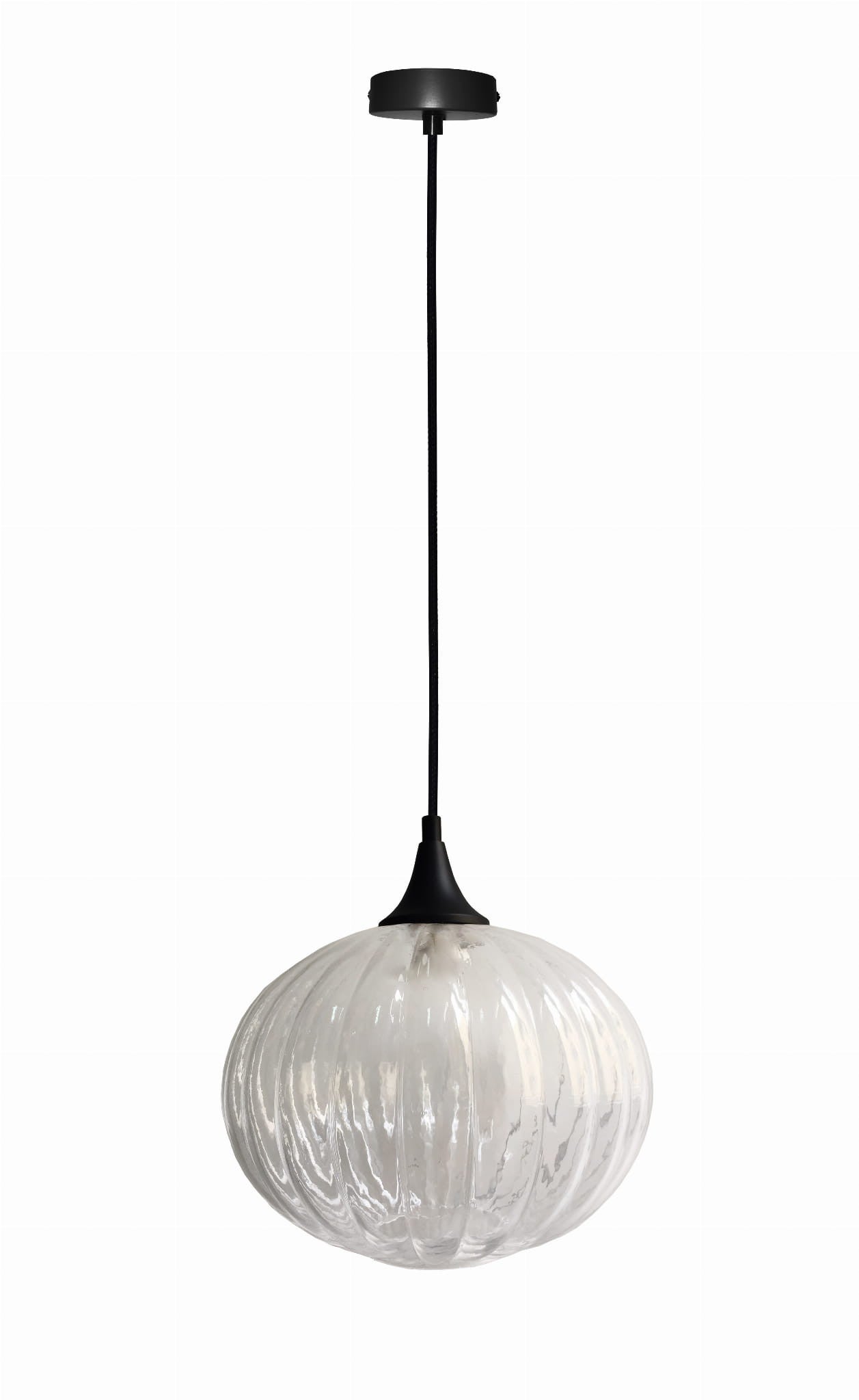 Lampa sufitowa wisząca Exeter czarno-bezbarwny 1xE27x40W wym: 90 x 24 x 24 cm szkło Candellux