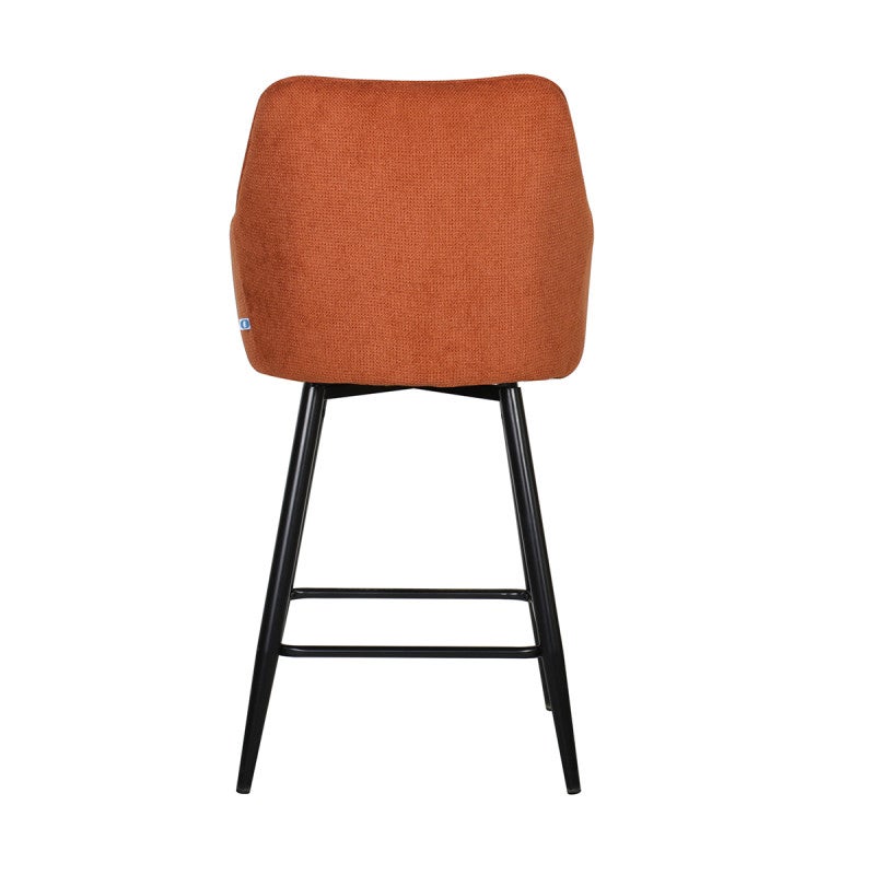 Tabouret de bar pivotant Rio terracotta pieds métal noir - 4