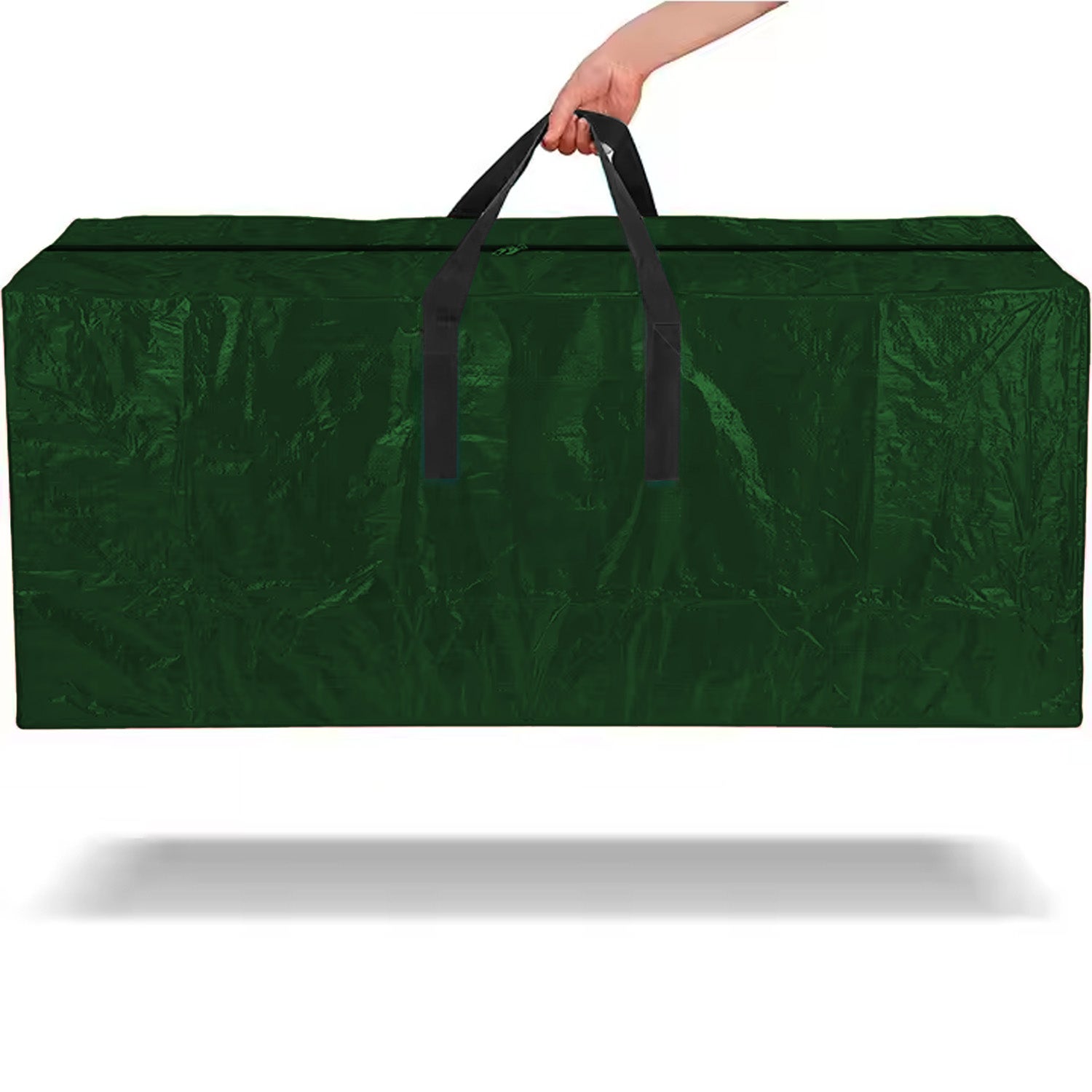 Albero Di Natale 210 Cm Con Sacca Effetto Reale 1078 Rami Foltissimo Molto Folto Rami A Gancio Base Croce In Metallo Doppia Foglia Colorata PVC 210Cm - 9