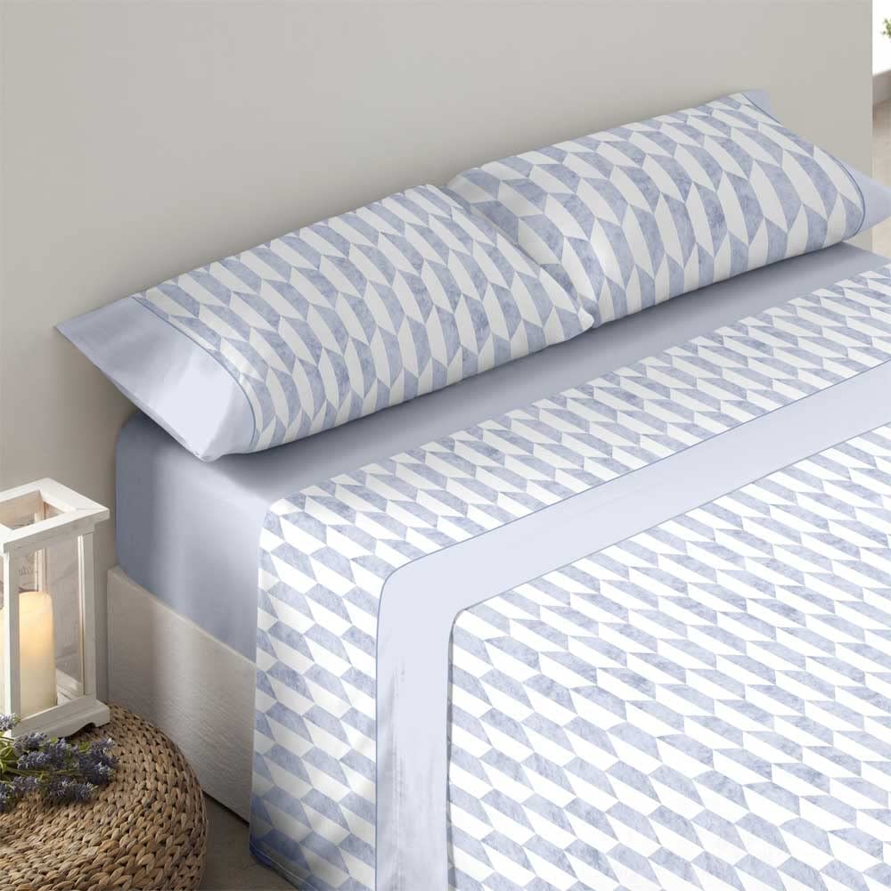 Cotton artean - juego de sábanas tauro azul algodón poliéster azul cama 90
