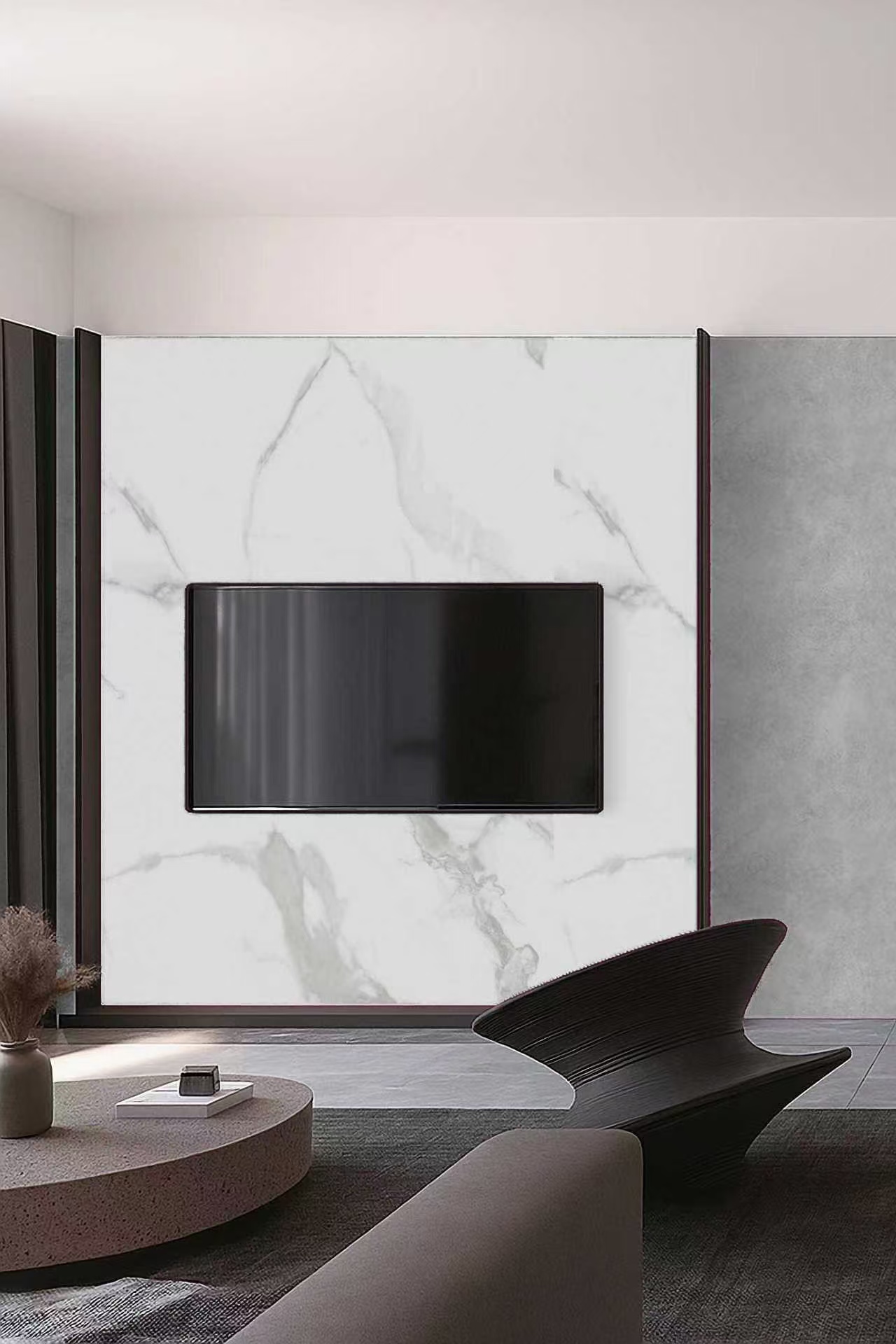 Decopine – Paneles murales rígidos de PVC efecto mármol blanco brillante - 5