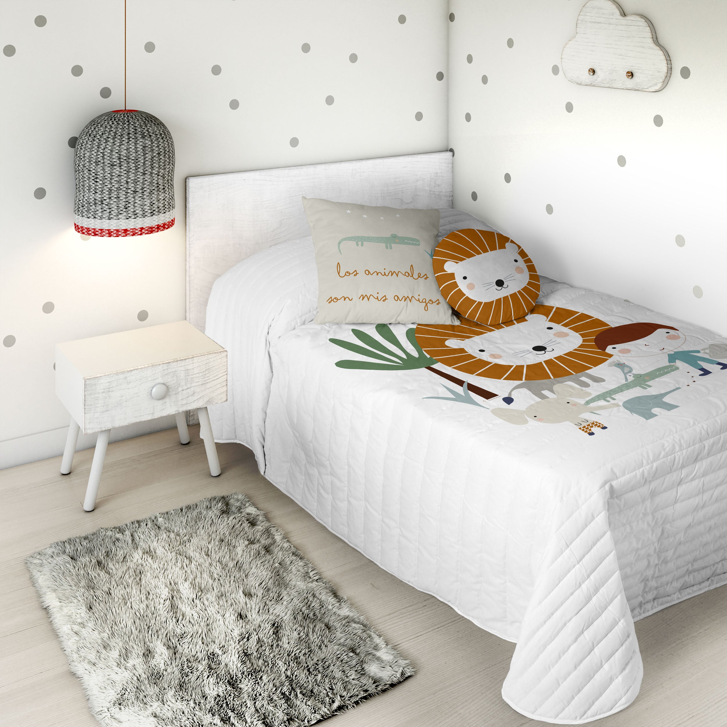 Couvre-Lit Matelassé Réversible Licornes Et Arcs-en-Ciel Pour Fille - Rose 150x200 Cm - Happy Linen Company