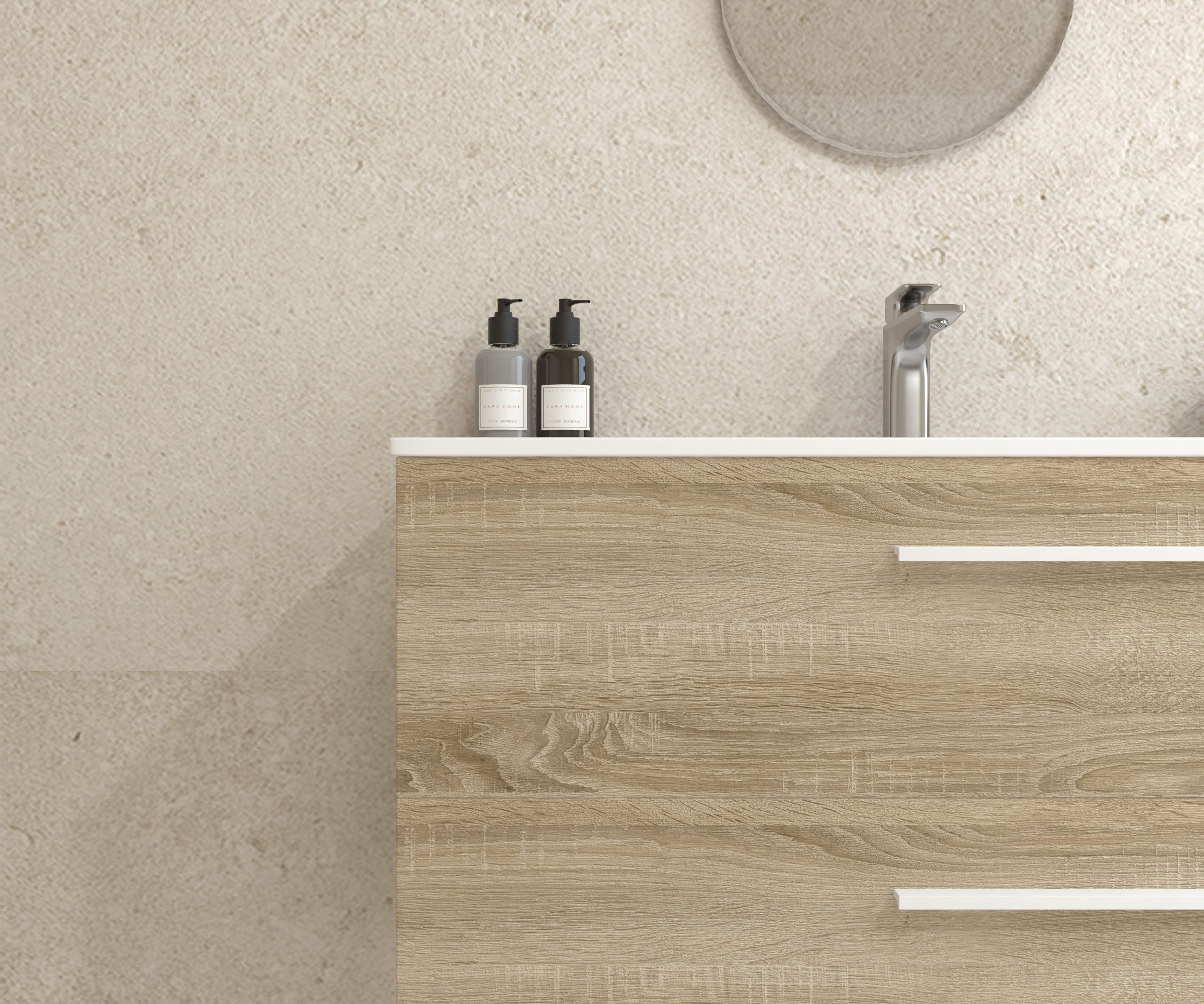 Ensemble de meubles de salle de bain Mapau CURIE, deux tiroirs, chêne Bardolino, 100 cm + vasque + miroir Capsule - 2
