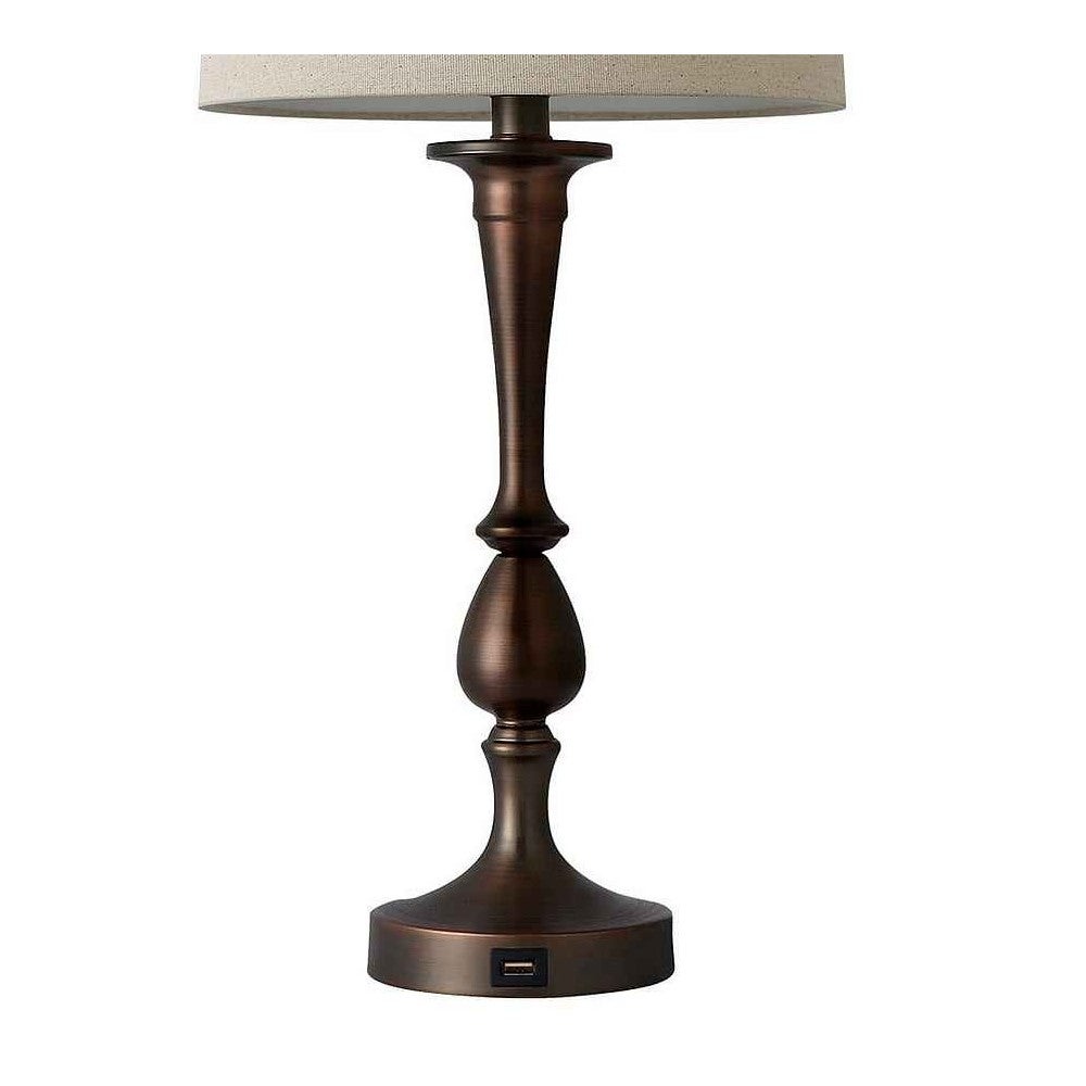 Bureau avec port USB modèle KHALIFA marron avec écran FABRILAMP - 4