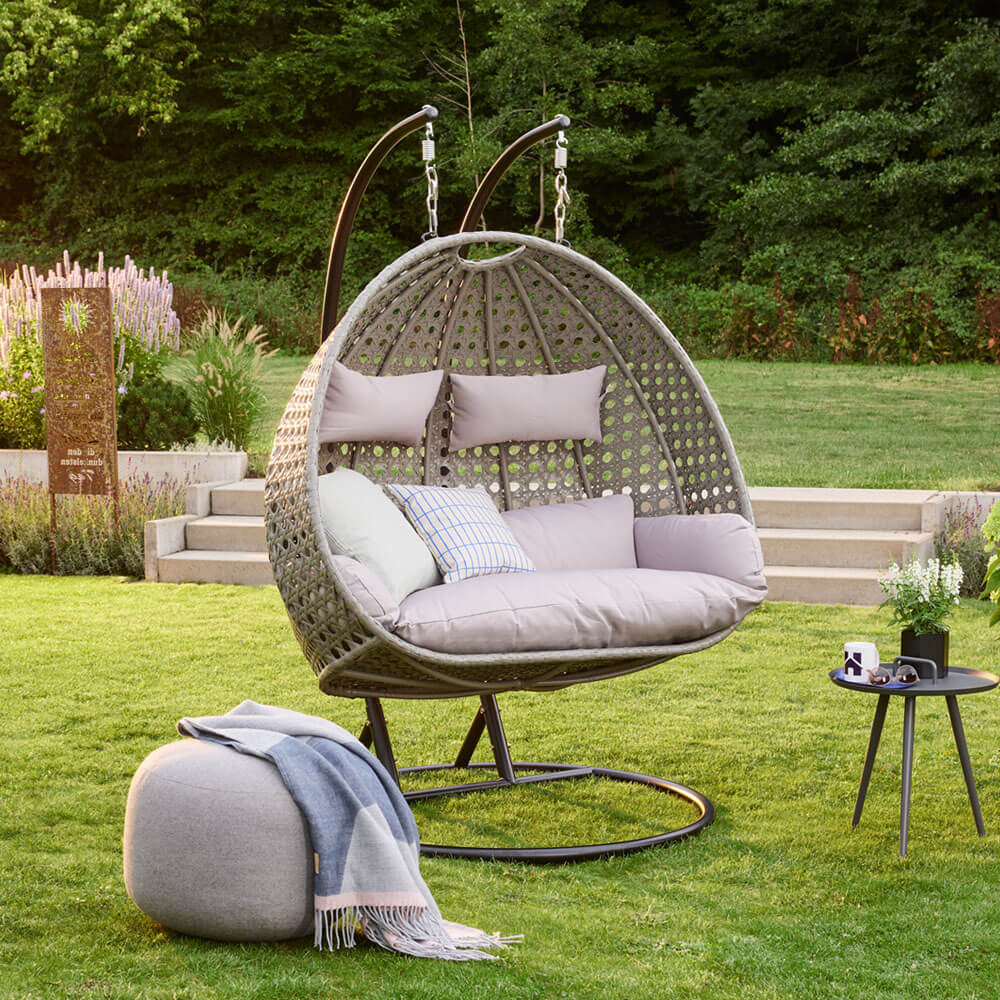 KESSER Fauteuil Suspendu De Luxe - Structure Acier Et Coussin Moelleux - Pour Jardin, Balcon Ou Intérieur
