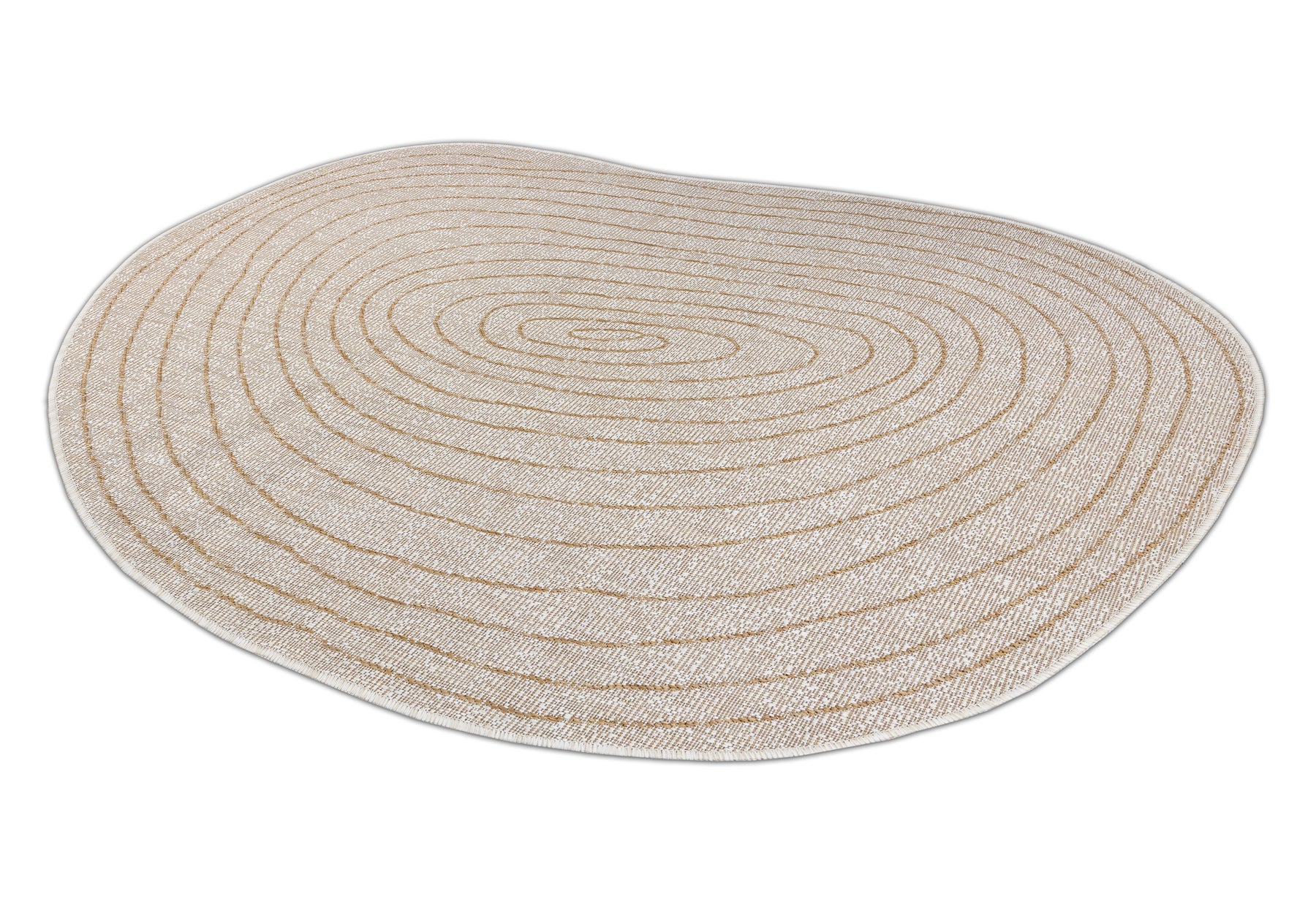 Dywan ORGANIC 2743 sizal Pień, słój drzewa ecru / naturalny - nowoczesny nieregularny kształt 133x190 cm