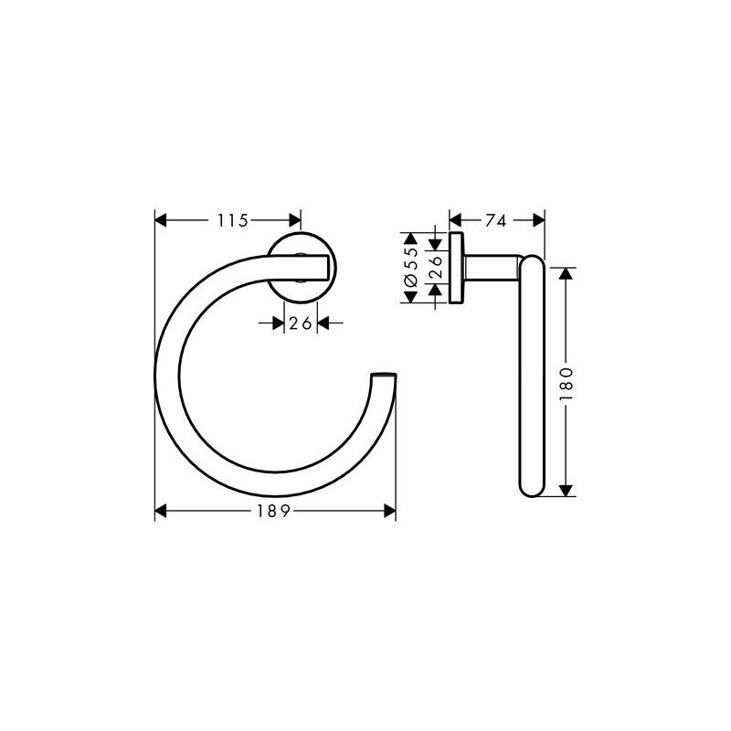 HANSGROHE Anneau Porte-serviette chromé Logis Universal - 2