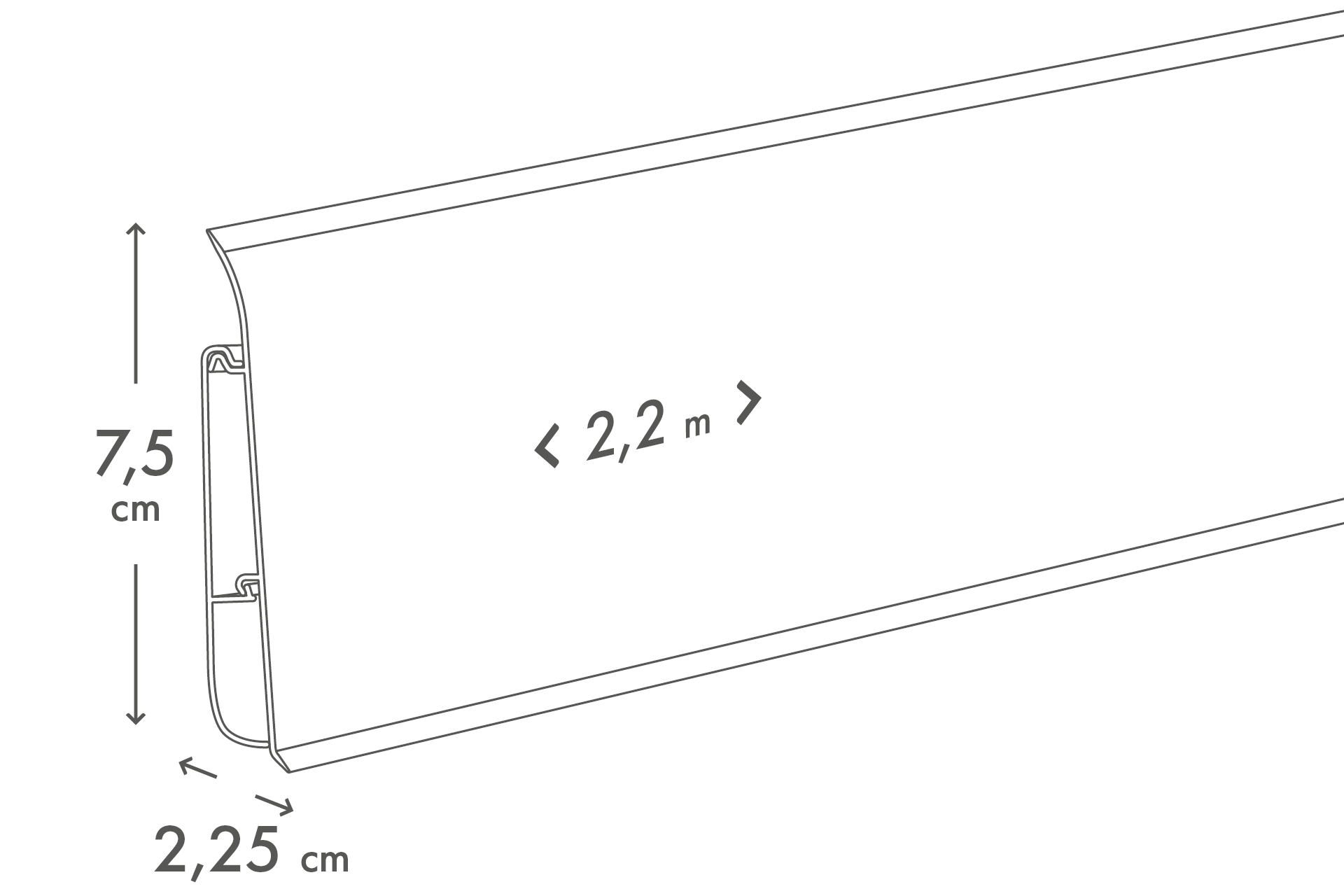 Listwa przypodłogowa PVC SOFTline Cezar 22,5x75mm Dąb Celtycki Mat 2,20m