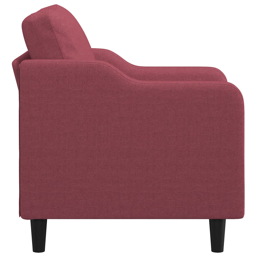 Fauteuil rouge bordeaux en tissu pour le salon, 60 cm - 4