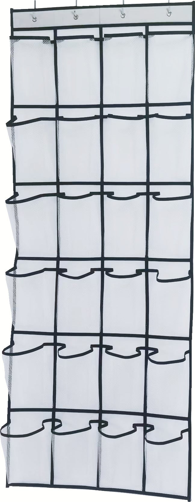 Organizzatore Scarpe Da Appendere Alla Porta - 24 Tasche, Bianco, Con 3 Ganci - Foto 6