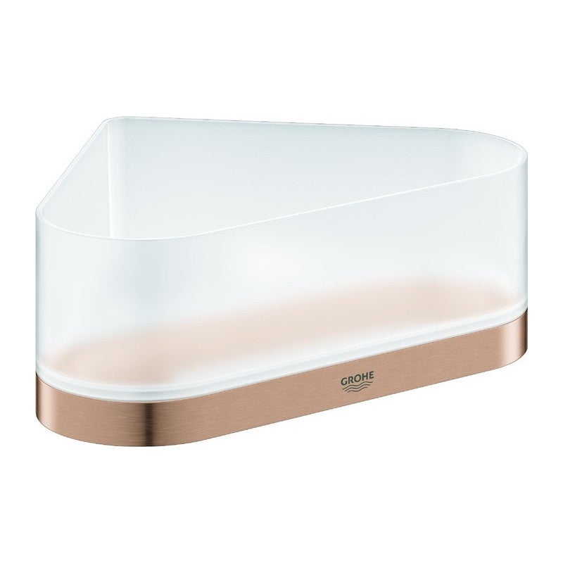 Raft de colt Grohe 41038DL0, 200 mm, 168 mm, 2 orificii instalare, pe colt, abs, metal, elemente fixare ascunse, Cupru
