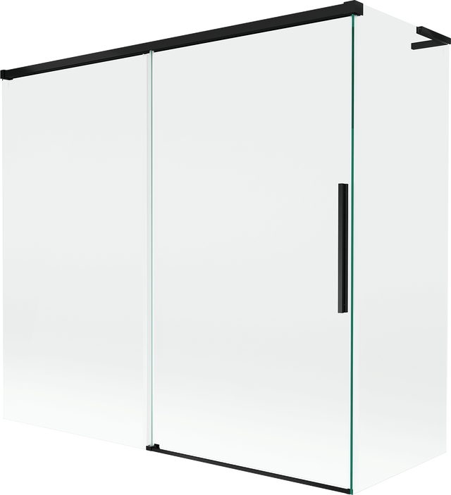 Mexen Rox L parawan nawannowy 2-skrzydłowy rozsuwany 170 + 70 x 150 cm, transparent, czarny - 8C9L-170-070-70-00