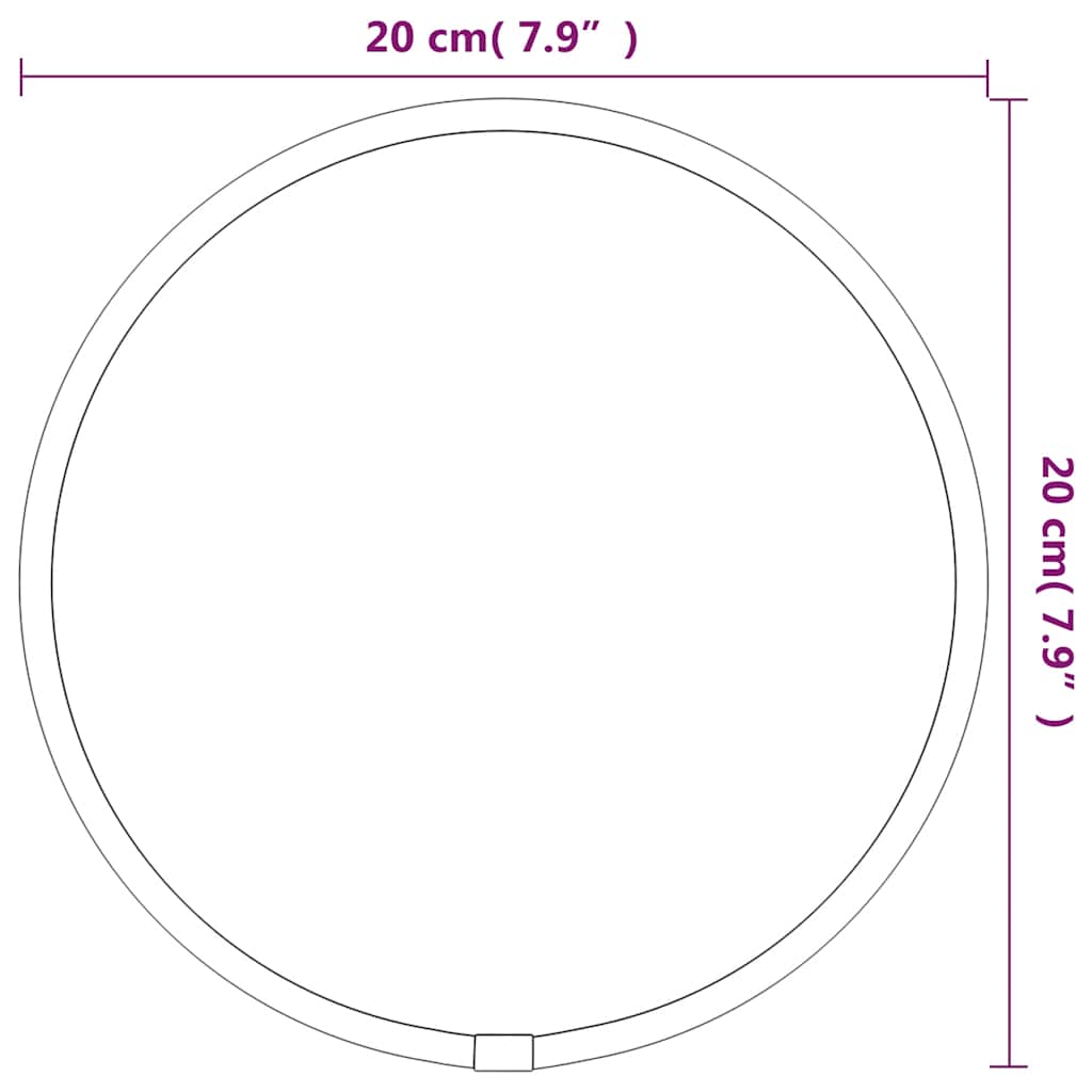 Espelho de parede redondo preto ?20 cm- COMFORTXL - 6