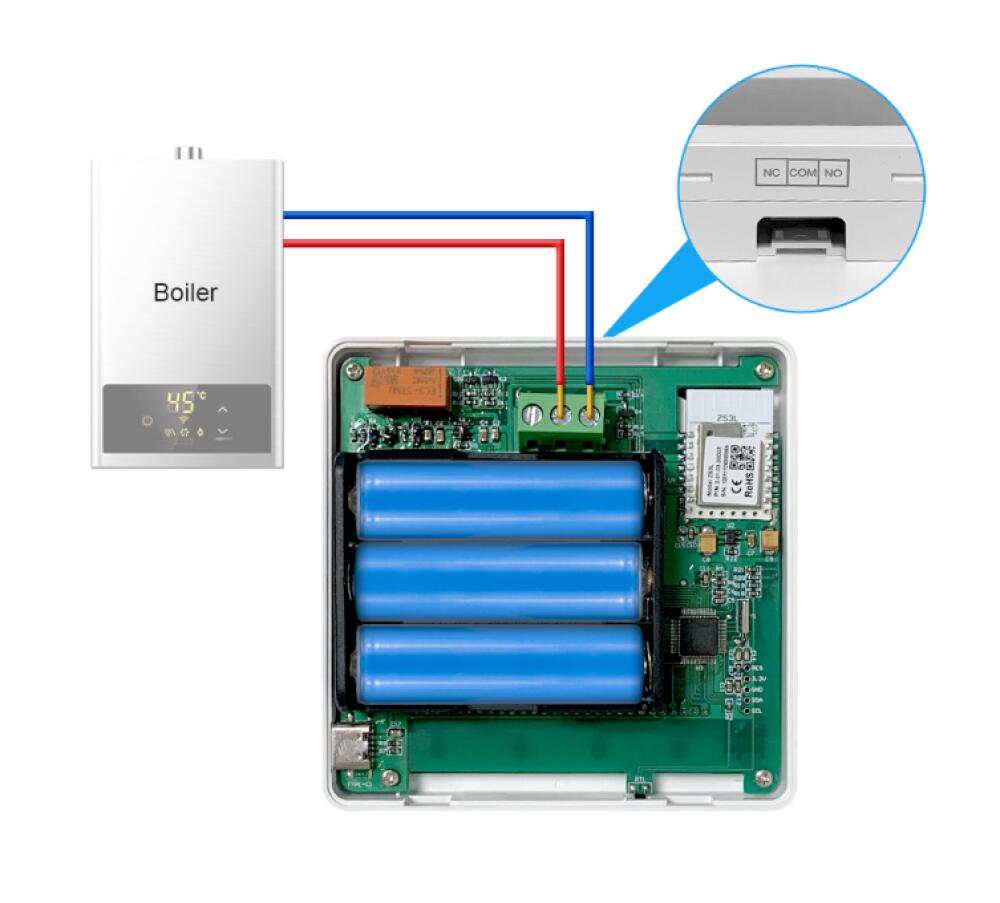 Thermostat Connecté A Pile, Thermostat Chaudiere Gaz 2 Fils, WiFi Intelligent, Programmation Quotidienne, 3XAAA Batterie Ou USB Alimenté,Compatible av - 6