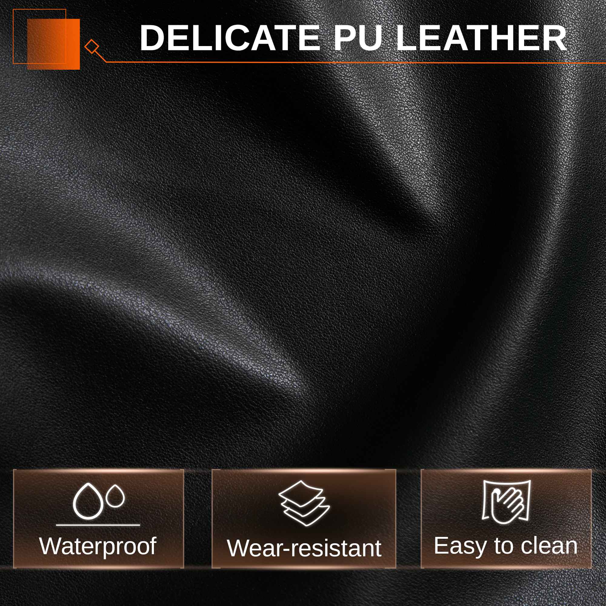 Chaise gaming ergonomique réglable en hauteur avec appui-tête et soutien lombaire, fauteuil bureau pivotant noir/orange - 7