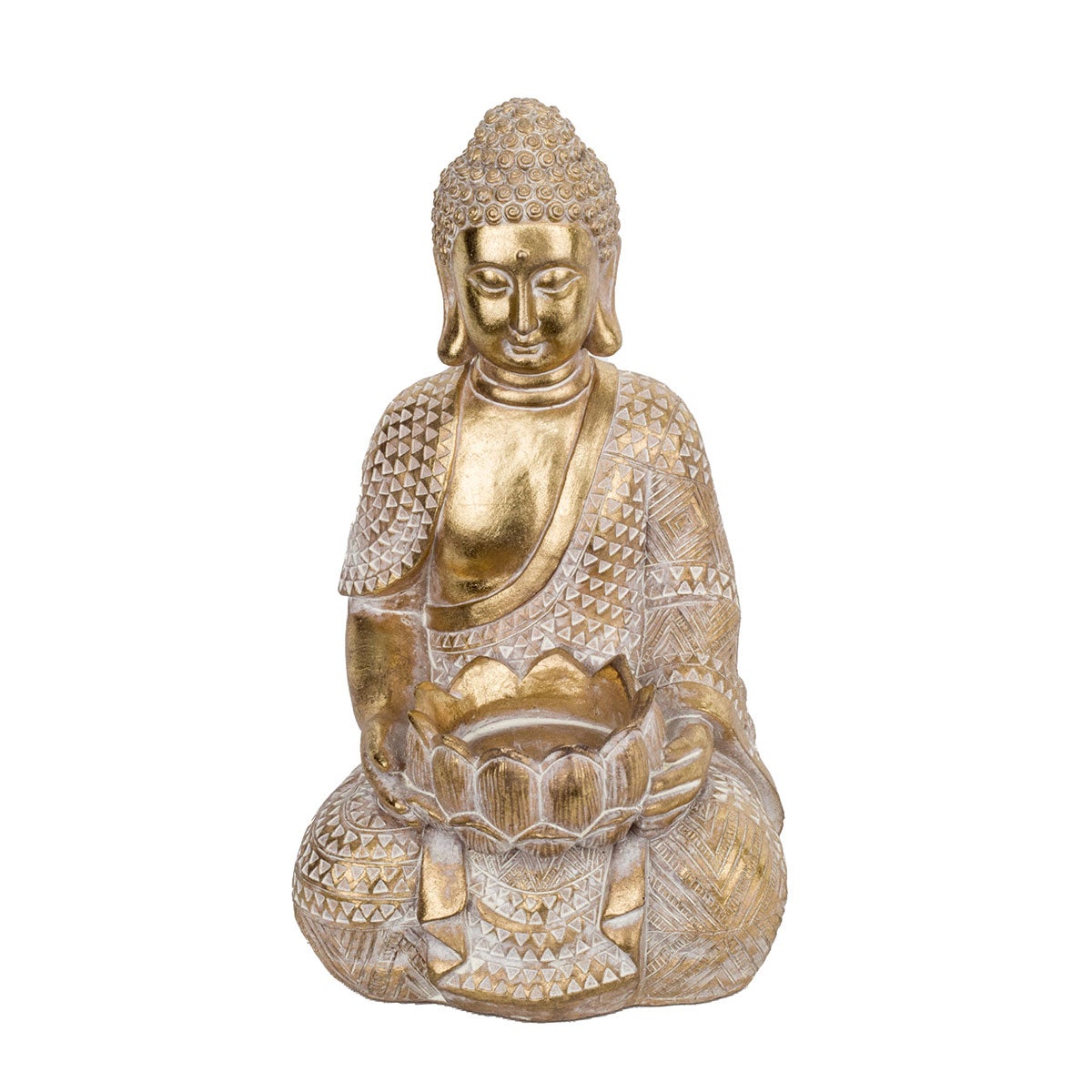 Signes grimalt by sigris - figura buda dorado de resina | figura de buda figuras de resina para jardin figura resina decoración cm