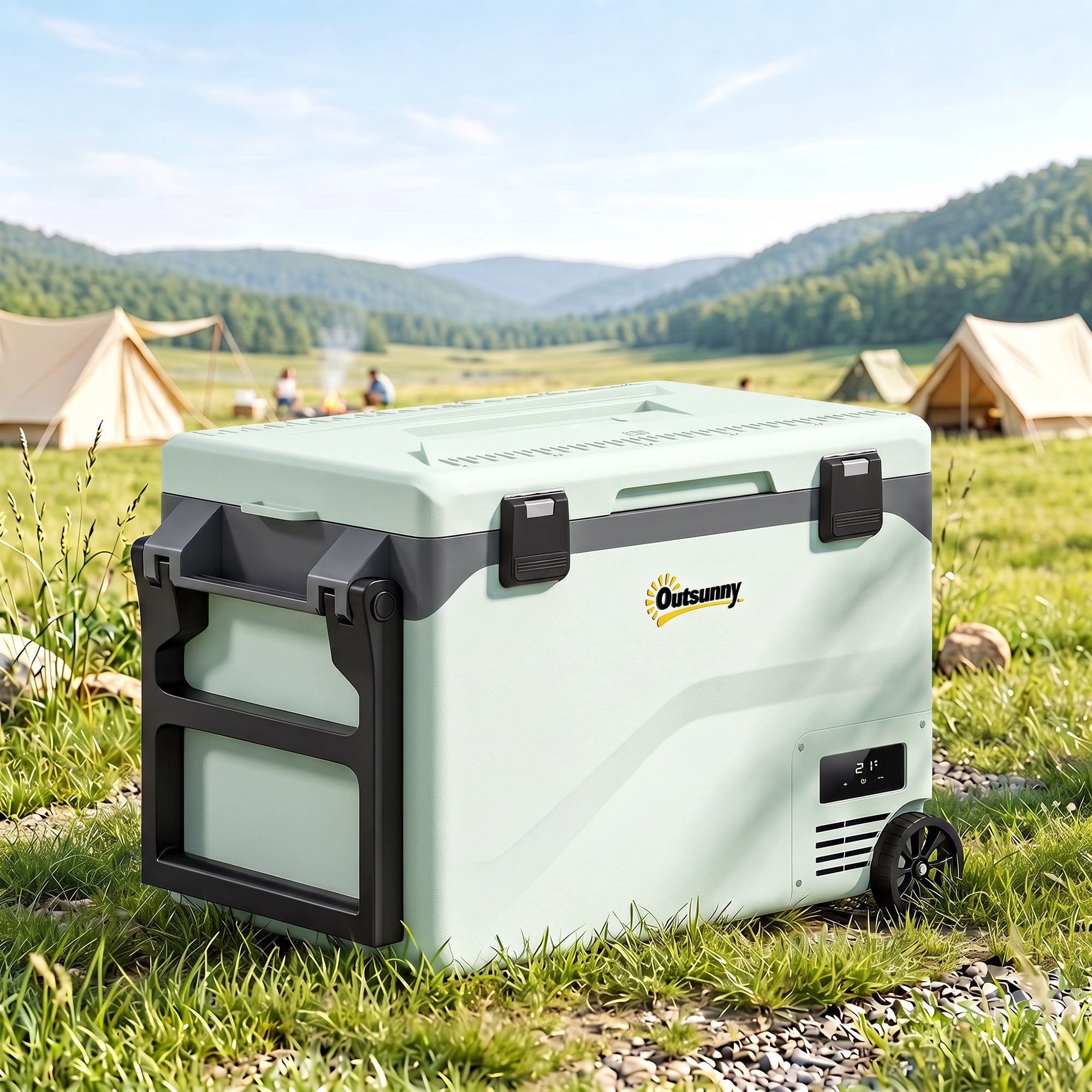 Outsunny Nevera Portátil Hdpe, Pp 72.6X42.2x50 Cm Verde , Leroy Merlin