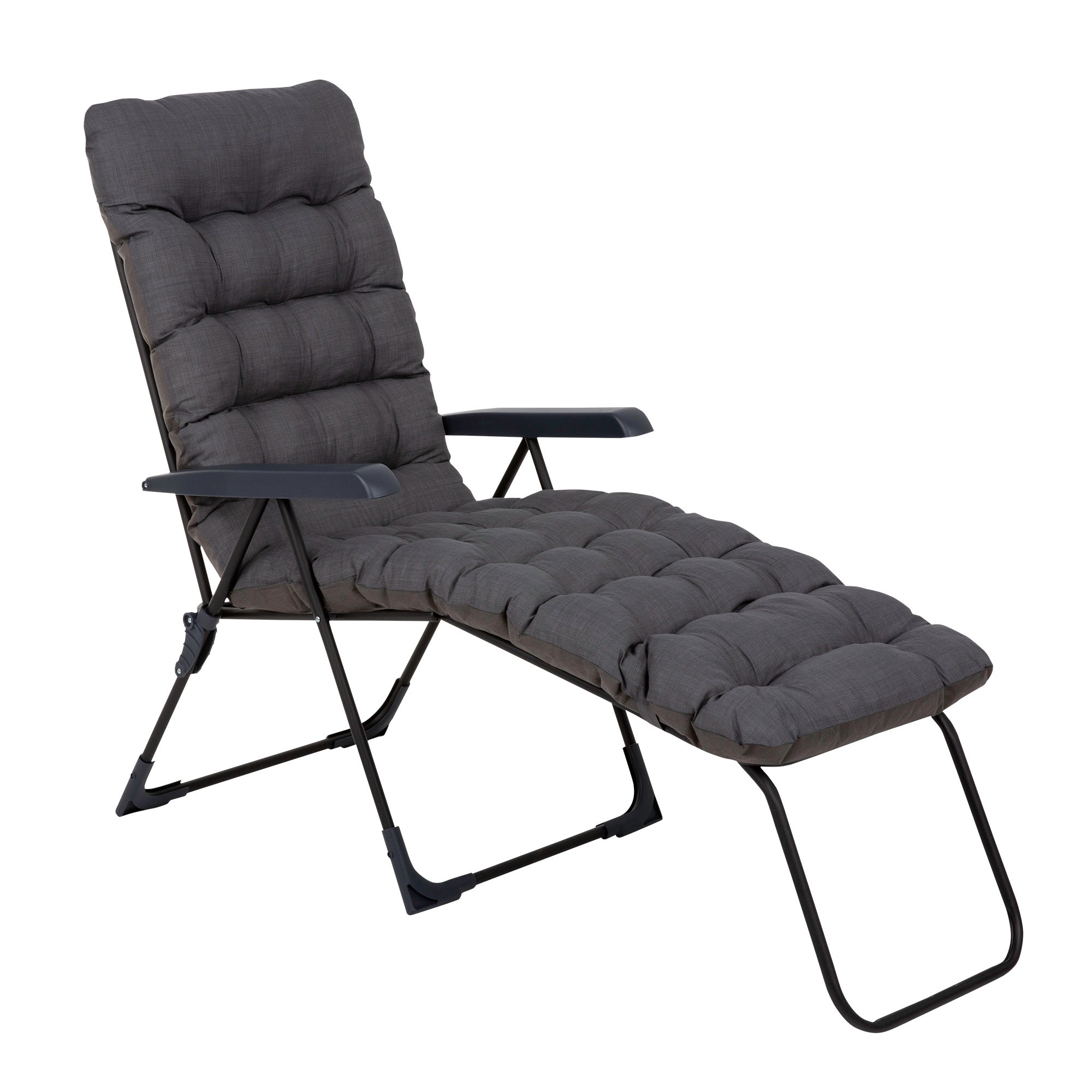 Leżak ogrodowy z podnóżkiem Setenil Black Edition ciemnoszary Patio