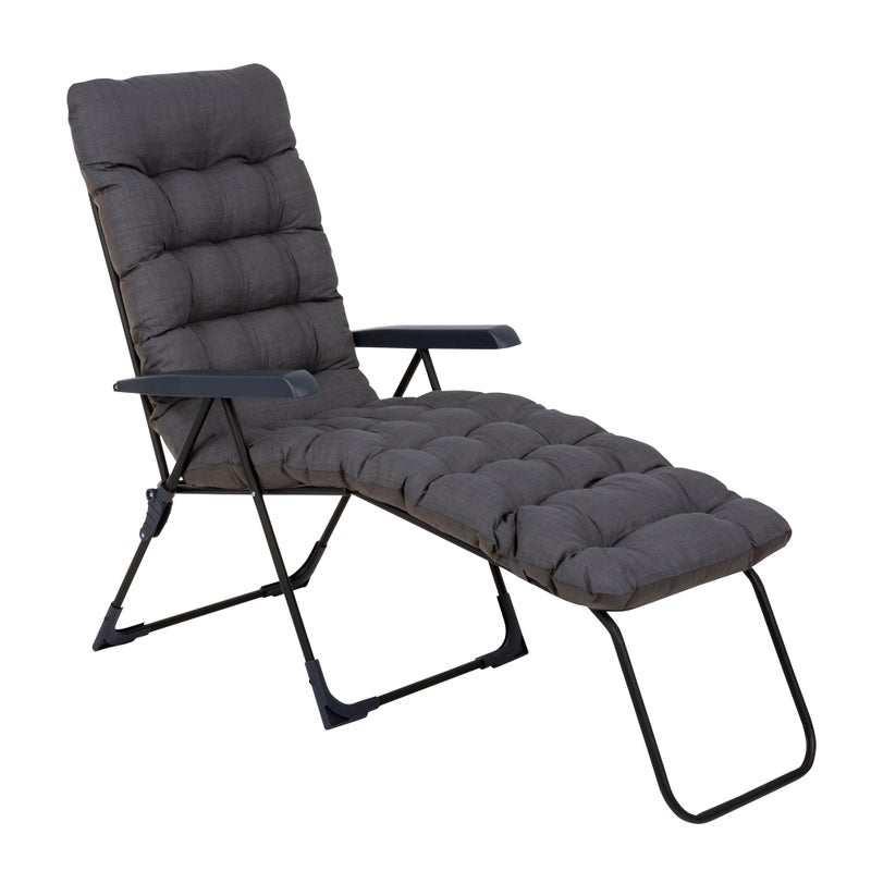 Leżak ogrodowy z podnóżkiem Setenil Black Edition ciemnoszary Patio
