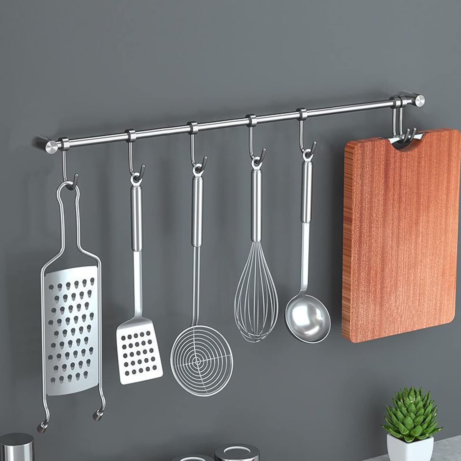 Ganci A S In Acciaio Inox Con Gommino, Confezione Da 16, Portata 29 Kg, Per Cucina, Bagno, Giardino - 9,4 Cm