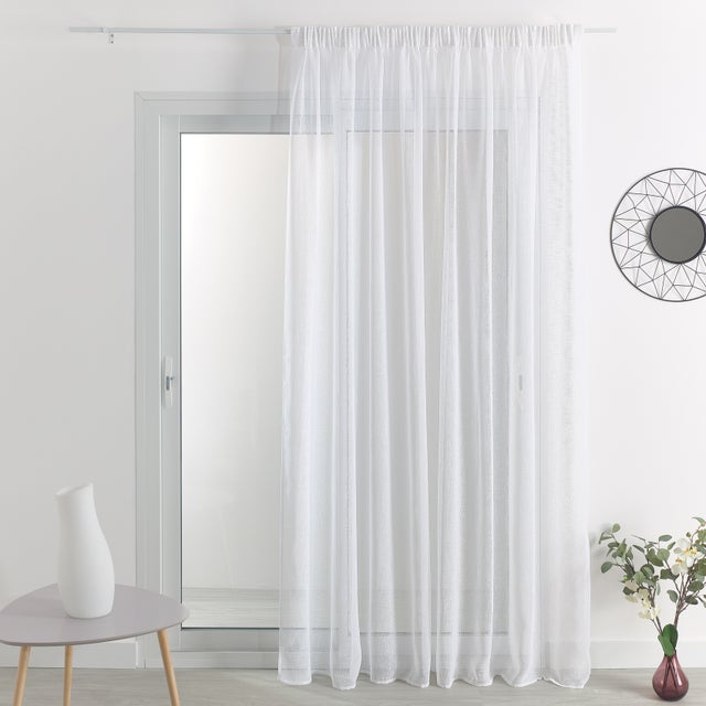 Suzy White Plain Lead Weighted Voile Net Curtain - Sold In Set Sizes - Free Post - Foto 6
