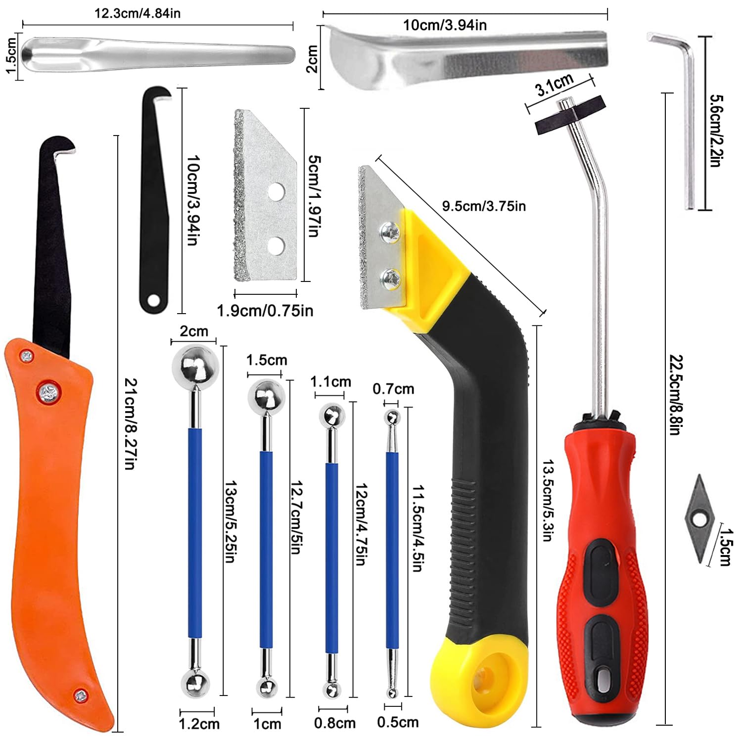 Herramienta para juntas de azulejos, herramienta para quitar juntas, herramienta para limpiar juntas de azulejos, kit para bordes de juntas (25 pieza - 2