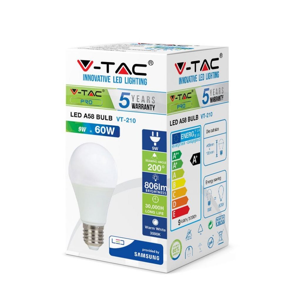 Lampadina LED E27 9W A58 6400K SAMSUNG 810lm - 9