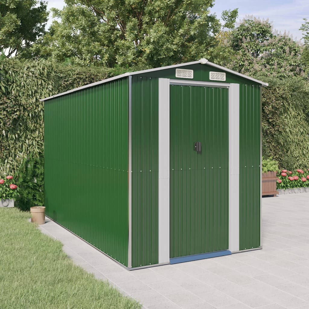 Cobertizo De Jardín De Metal Galvanizado HOMASIS 4.5㎡ | 7.5m³, 2 Puertas Con Cerradura, Techo A Dos Aguas