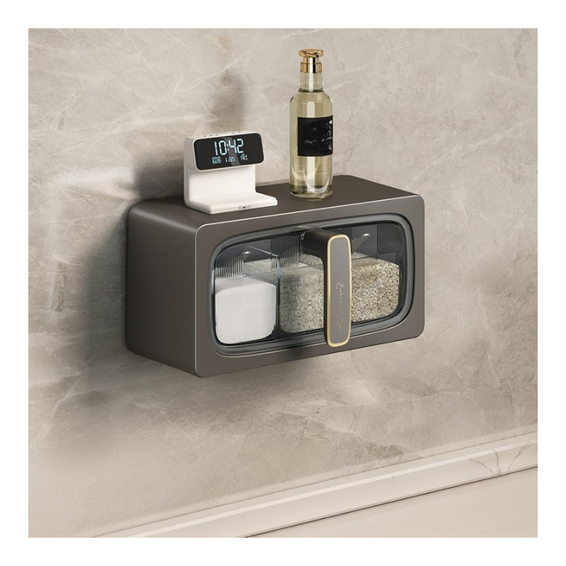 Zestaw kuchennych pojemników na przyprawy Spice Box, montowany na ścianie, ciemnoszary, 23,4*9,6*12 cm