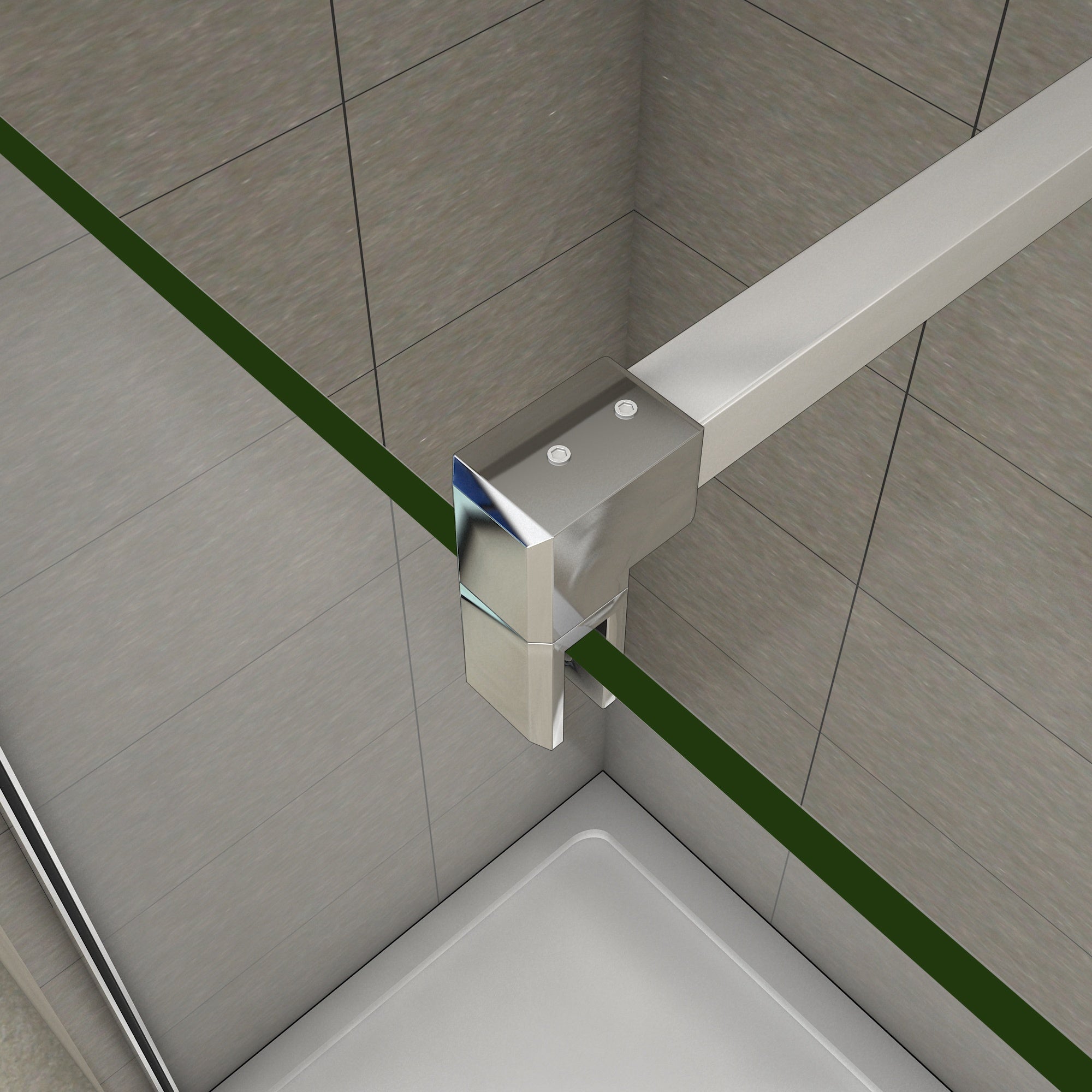 Parete Doccia Walk In Vetro Temperato Trasparente Anticalcare 8 mm Con Barra Stabilizzatrice &nbsp;Tagliabile&nbsp;da&nbsp;140 cm misura 60x200 cm - 4