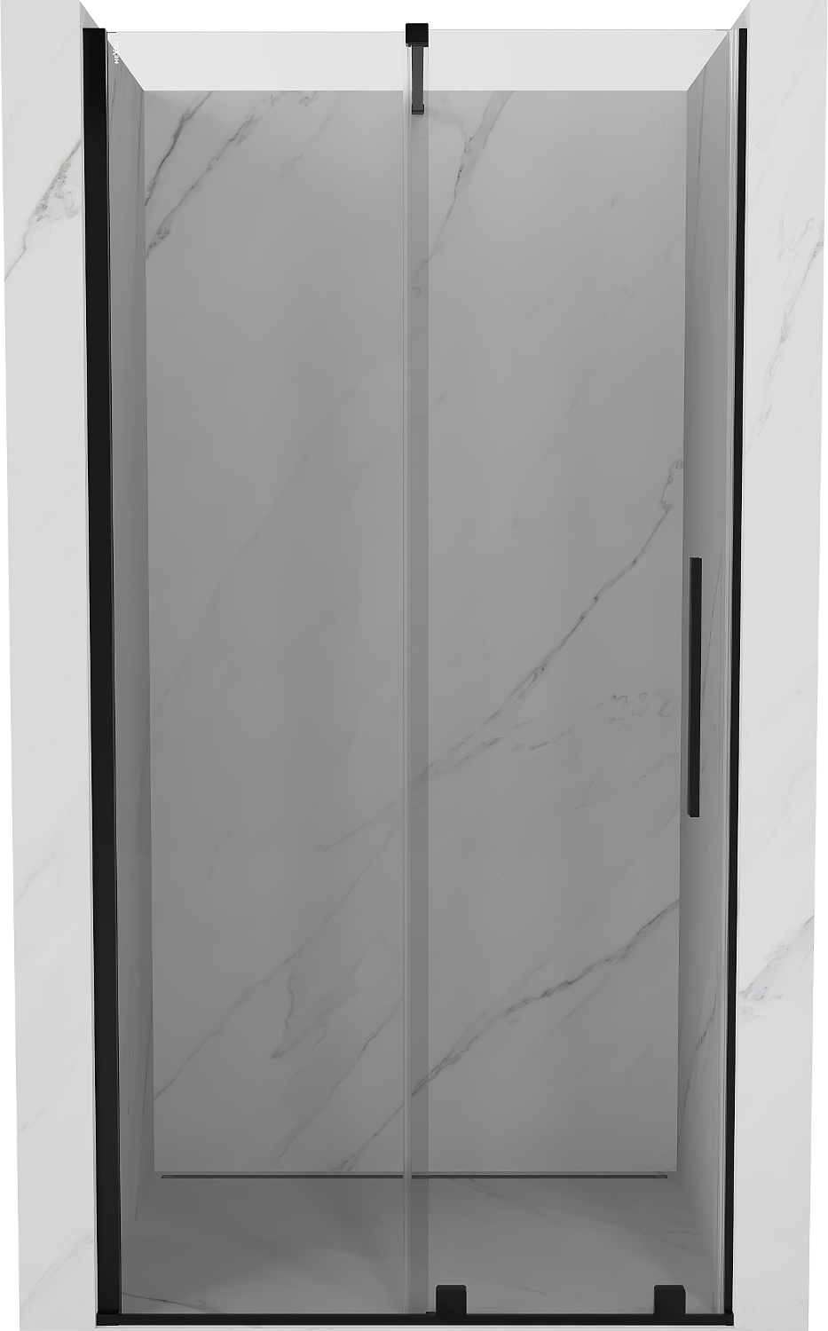 Mexen Velar drzwi prysznicowe rozsuwane 110 cm, transparent, czarne - 871-110-000-01-70