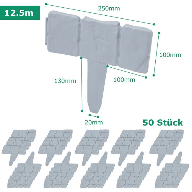 Bordi Per Prato In Plastica 12m - Flessibili, Antracite, Con Bordo Arrotondato, Resistente Ai Raggi UV - Foto 11