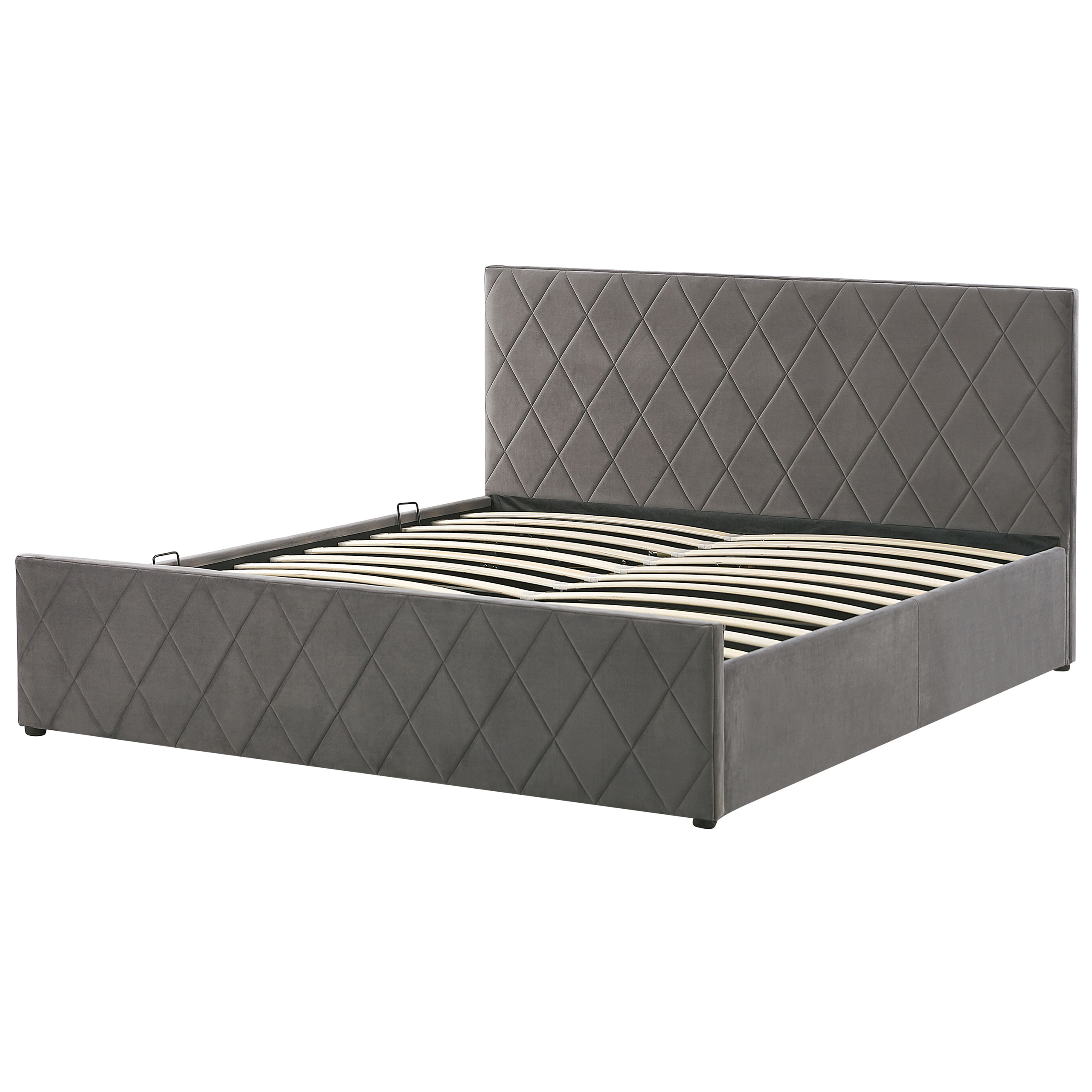 Letto contenitore Velluto ROCHEFORT 180 x 200 cm Grigio - 7