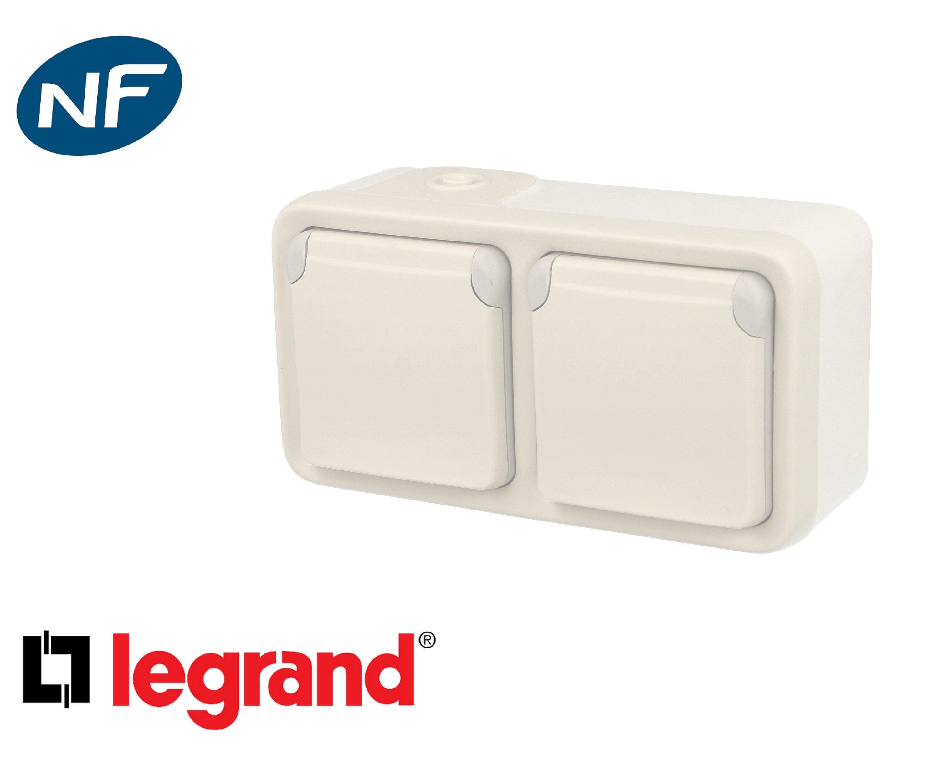 Double prise extérieure 2P+T - IP55 - blanc LEGRAND - 2