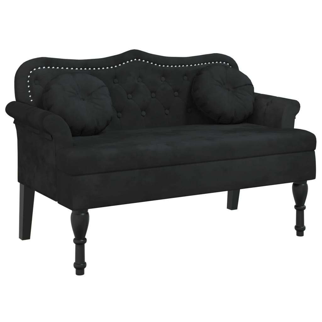 Maison Exclusive - Banc avec coussins Noir 120,5x65x75 cm Velours - 2