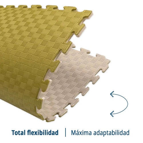 Artatami® Tatami Puzzle 1x1x20 mm Branco - Verde Pacote Econômico [10 Unidades] Artes Marciais. Caratê, Judô e Taekwondo, Espuma EVA. Antiderrapante. - 3