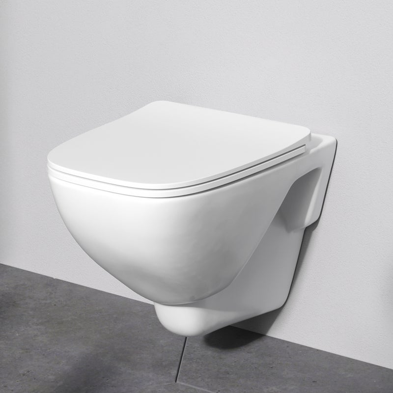 Miska WC wisząca toaleta FlashClean z miękko zamykającą się deską sedesową, X-Joy biała CXA1700SC AM.PM