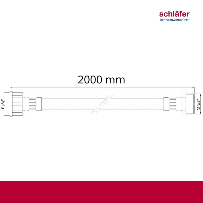 Schläfer 2524 | Prolunga Tubo di Carico per Lavatrice e Lavastovoglie, Tubo di Alimentazione per Ingresso Acqua Fredda, Connettore Diritto Ghiera in | Leroy Merlin Schläfer 2524 | Prolunga Tubo di Carico per Lavatrice e Lavastovoglie, Tubo di Alimentazione per Ingresso Acqua Fredda, Connettore Diritto Ghiera in | Leroy Merlin