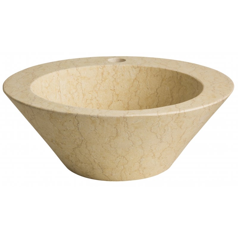 Vasque à poser conique en pierre naturelle beige - 3