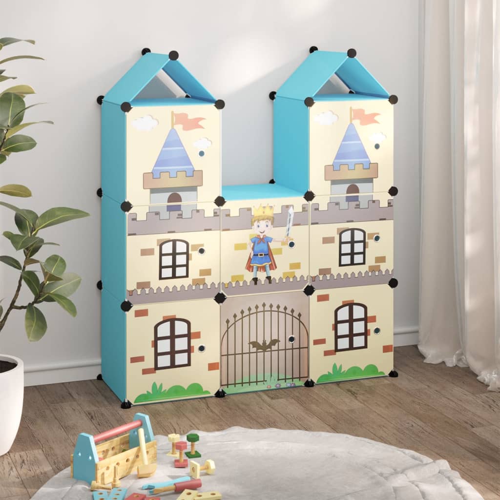 Maison exclusive - estantería infantil de cubos con 8 compartimentos azul pp