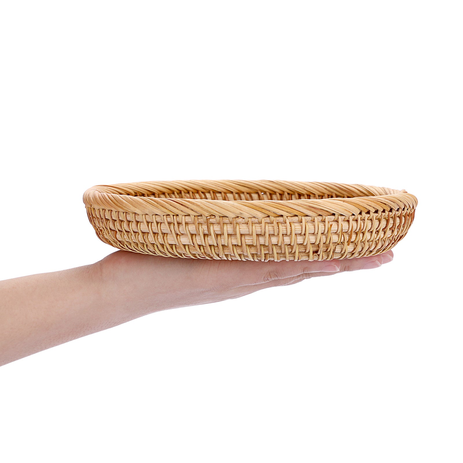 Cesto Portafrutta In Rattan Intrecciato URFEDA – Multiuso, Taglia M, Per Cucina, Soggiorno, Decorazione Rustica