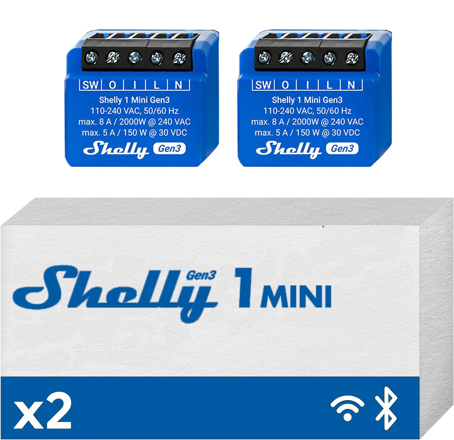 Shelly 1 Mini Gen3 2-Pack Relé Smart Wlan, Fg , Leroy Merlin