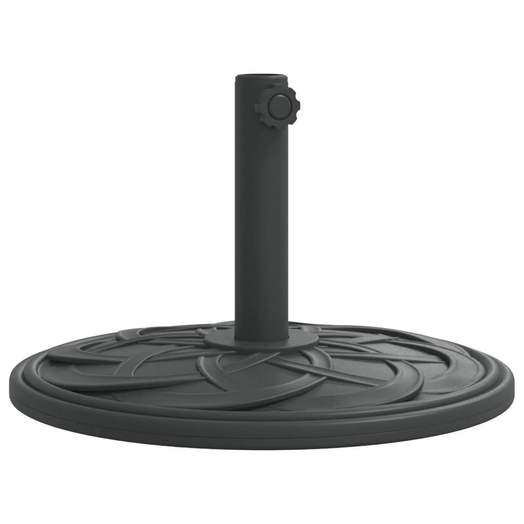 T&Jero Base Per Ombrellone Rotonda In Resina Cementizia - 22,7 Kg - Con Ruote Pivotanti E Blocco - Colore Nero - Adatta Per Aste 1,5-5,1 Cm