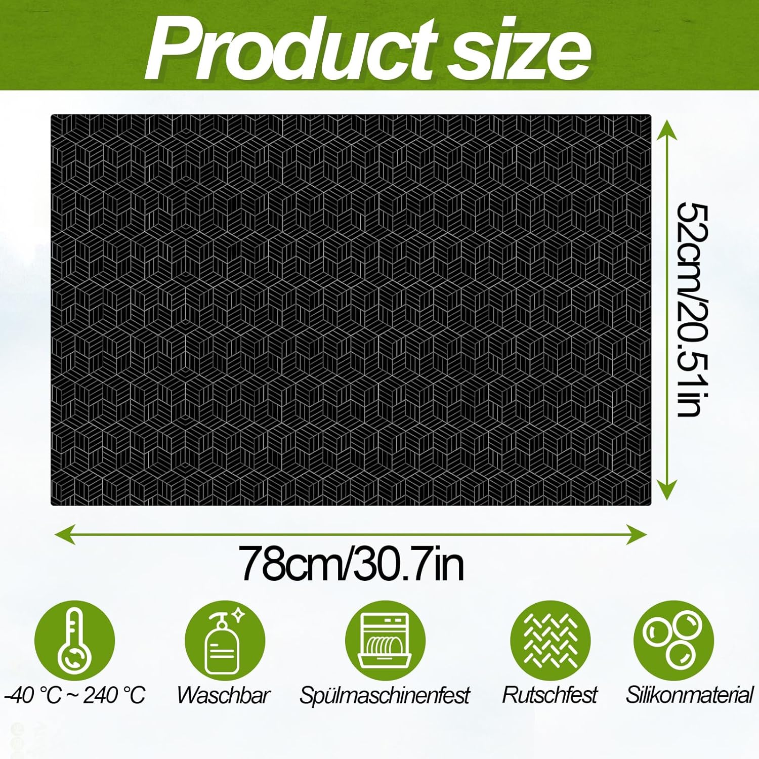 52x78cm Protege Plaque Induction, Couvre Plaque De Cuisson Induction, -40°C~240°C, Facile à Nettoyer, Idéal Comme Tapis à Induction pour Protéger - 2